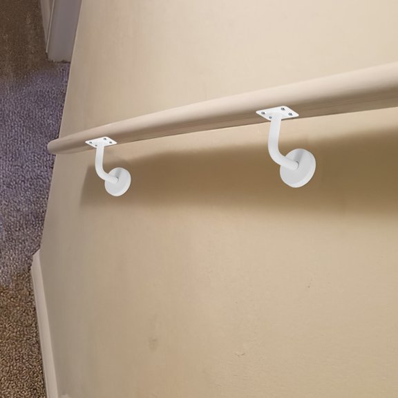 NICEXMAS Durable White Handrail Stair Brackets Wall Mounted Stainless Steel Railing Supports for Porch