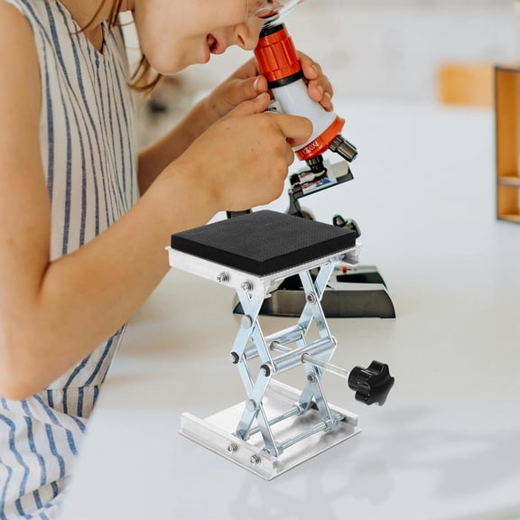 NICEXMAS Laboratory Stainless Steel Scissor Lift Platform with Adjustable Height and Stable Support