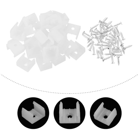 NICEXMAS 100Pcs LED Mounting Clips Transparent Plastic Clamp for Kitchen Outdoor Use