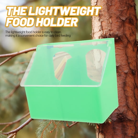NICEXMAS Light Green Hanging Parakeet Feeder Plastic Bird Cage Accessory with Bite Resistant Material