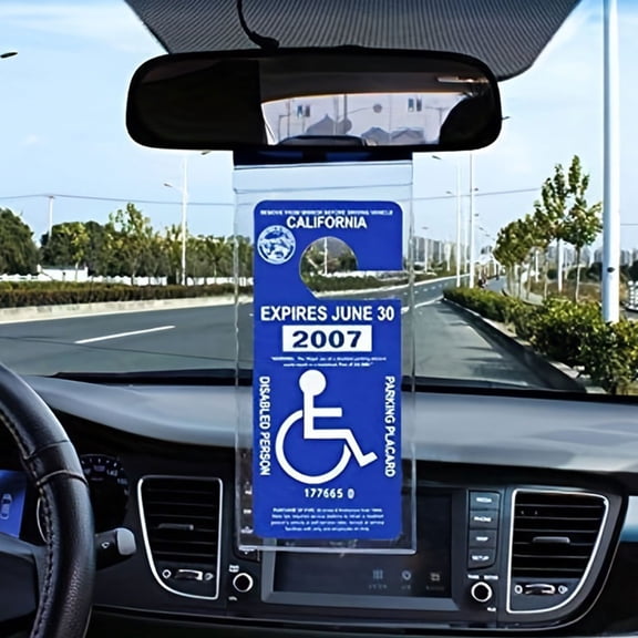 NICEXMAS Luxshiny 5Pcs Handicapped Placard Holder Clear Visible Design with Strong Hook for Car and Small Items