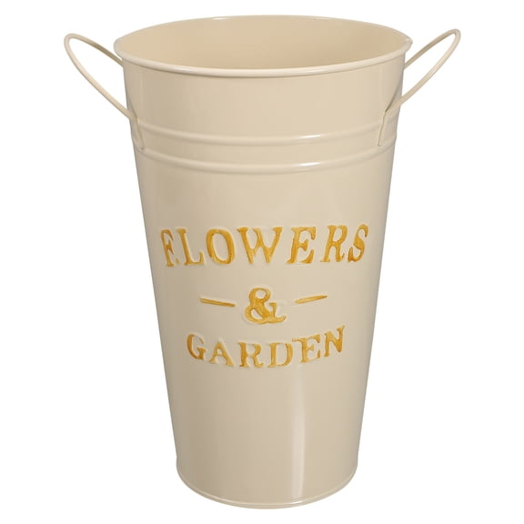 NICEXMAS White Iron Flower Pot for Home Decor with Craftsmanship and , Stylish Design