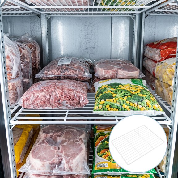 NICEXMAS Metal Refrigerator Freezer Shelf Rack White Wire Wire Shelf for Optimized Cold Air Circulation