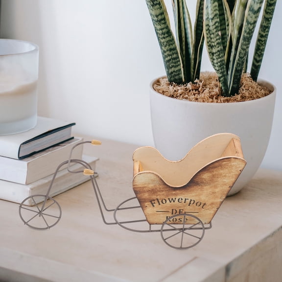 NICEXMAS Metal Small Bike Model Planter with Vintage Charm for Tabletop Or Shelf Decor