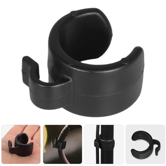 NICEXMAS Mic Cable Clips 25Pcs for Cord Management in Black for Musicians and Events