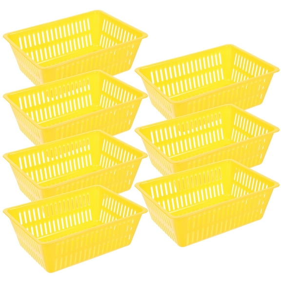 NICEXMAS Red Plastic Decorative Baskets Set, Lightweight with Large Capacity, 7 Pieces for Home and Party Use