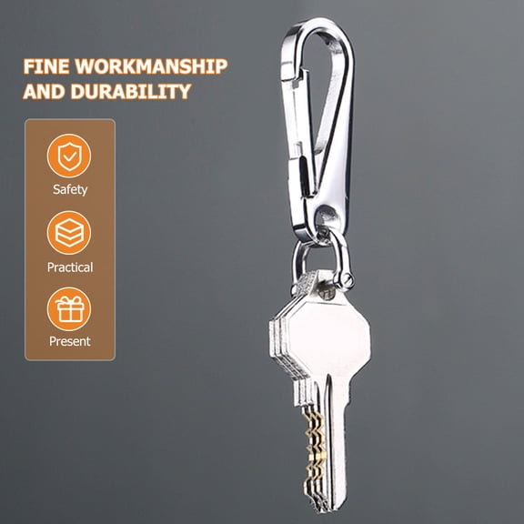 NICEXMAS Keychain for Car Anti-rust Stainless Steel Key Chain Silver Accessory 1Set