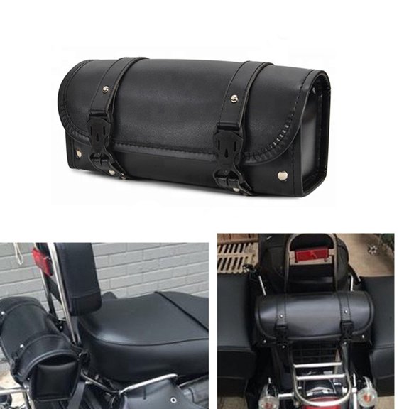 NICEXMAS Motorcycle Pouch Bag Black Modified Motorcycle Style for Daily Use 1Pack