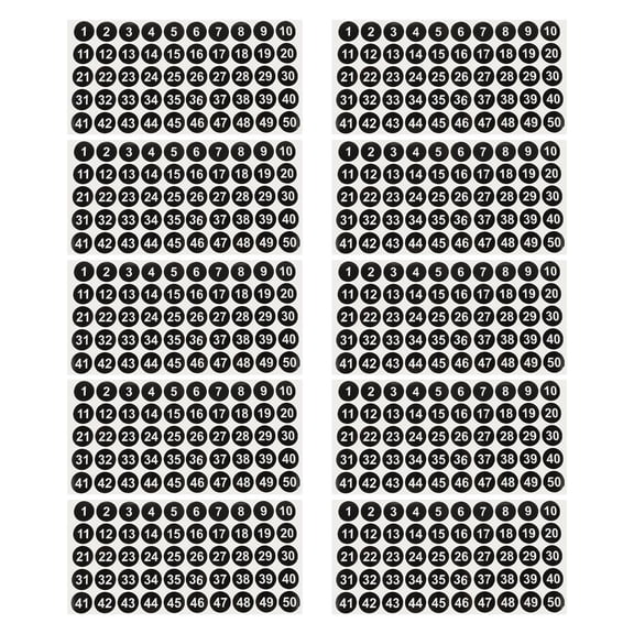 NICEXMAS Multi Color Number Stickers with Strong Adhesive for Classroom Storage Box and Mailbox Labeling