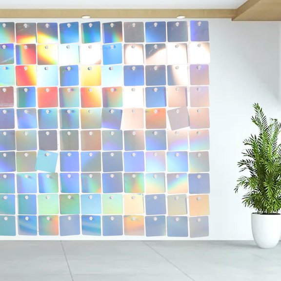 NICEXMAS Multi Color Sequin Backdrop Panel Decorative Glitter Wall Background for Party and Wedding