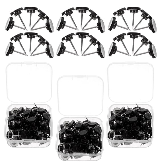 NICEXMAS Multi Use Black Thumb Tacks for Wall Hangings and Map Markers