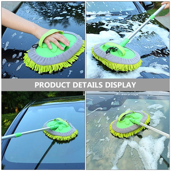 NICEXMAS Retractable Mop with Adjustable Telescoping Handle for Household Cleaning and Car Washing,