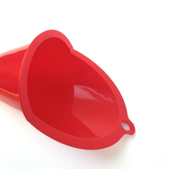 NICEXMAS Red Plastic Funnel for Automotive Fluids Gas Additives and Power Steering Liquids