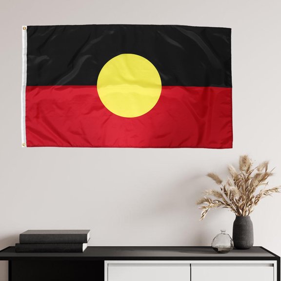 NICEXMAS Multicolor Indigenous National Flag Banner Polyester Weatherproof Garden Flag for Australia Day Decoration