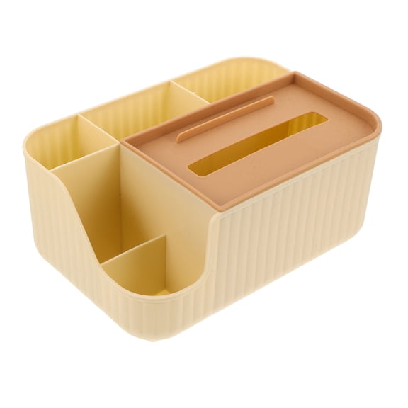 NICEXMAS Beige Multifunctional Storage Organizer Box for Tissues, Remote Controls, Desk Supplies, and Home Office Essentials