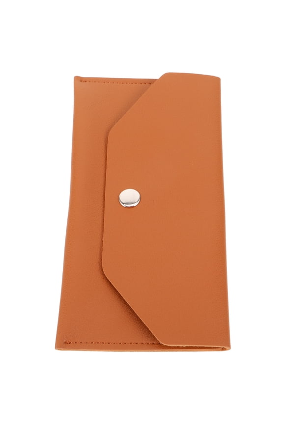 Multifunctional PU Wallet with Button Closure, Portable Purse for Business Cards and Organized Storage