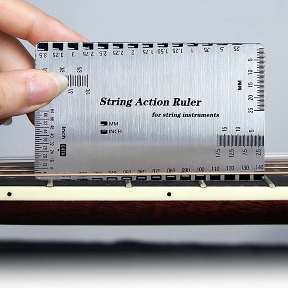 NICEXMAS Multiuse Steel Guitar String Action Gauge Ruler for Precise Instrument Setup and Repair Tools