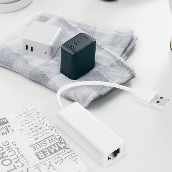 NICEXMAS White USB to Ethernet Adapter 1000M Network Card for Laptop and PC Wired Internet Connection