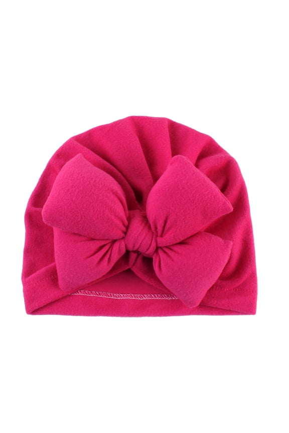 Newborn Girl Hat Bowknot Design Polyester Photography Prop Rosy 1Set