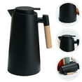 thumbnail image 1 of NICEXMAS Nordic Style Insulated Glass Water Kettle with Wooden Handle, Black, 4 Cup Capacity for Home Use, 1 of 8
