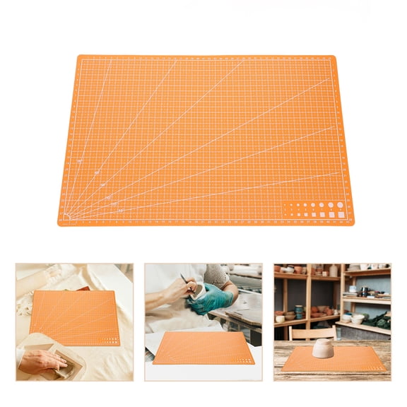 NICEXMAS Orange Plastic Cutting Mat Double-Sided Non- Design for Home and Craft Use PP Material