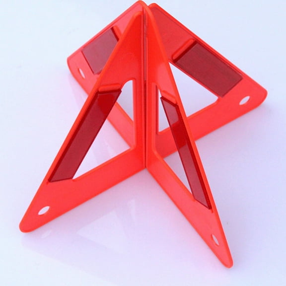 NICEXMAS Orange Reflective Triangle Sign for Car Emergency and Road Safety with PVC Material 3 Pieces
