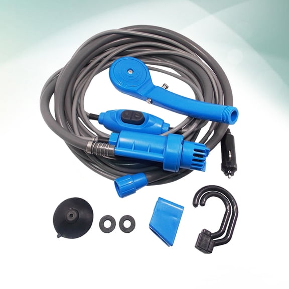 NICEXMAS Nicexmas Portable Shower, 12V, Blue, with Car Charger and Pump