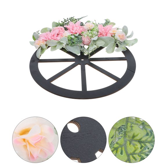 NICEXMAS Lovely Spring Wreath Wheel Floral Home Decor Multi 1Pcs