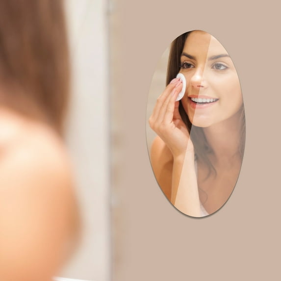 NICEXMAS Mirror Decals Peel Stick Acrylic Silver 2Set 10.6*6.7in