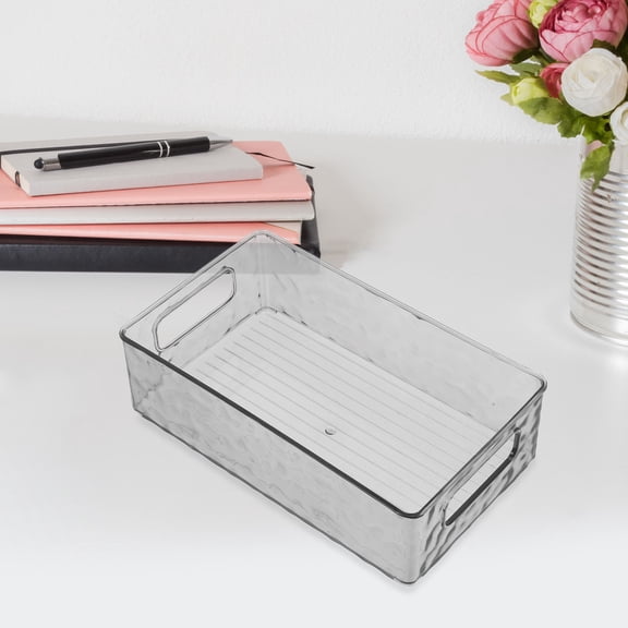 NICEXMAS Luxury Transparent Clear Storage Container for Refrigerator and Kitchen in Grey