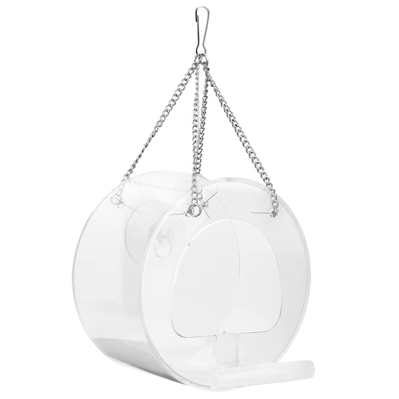 NICEXMAS Parrot Food Plate Small Bird House Hanging Bird Feeding Bowl 1Pcs Transparent