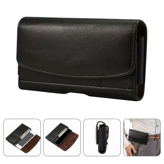 NICEXMAS Nicexmas Universal Cell Phone Pouch with Belt Clip, Black PU