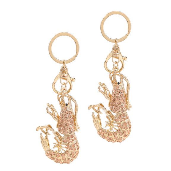 NICEXMAS Pink Rhinestone Keychain Decorative Alloy Bag Pendant Creative Key Ring for Purse and Backpack Use 2pcs