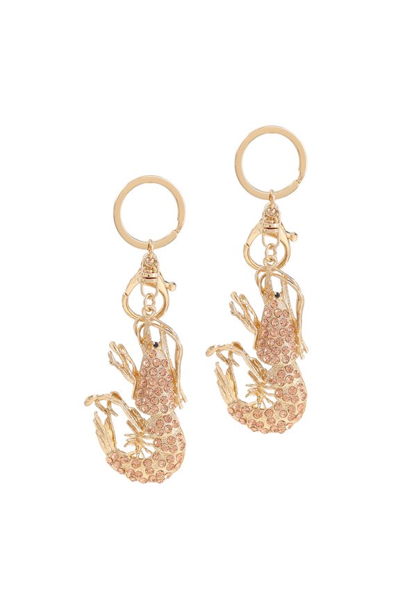 Pink Rhinestone Keychain Decorative Alloy Bag Pendant Creative Key Ring for Purse and Backpack Use 2pcs