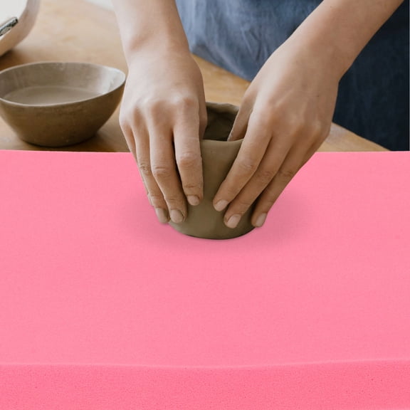 NICEXMAS Pink Clay Pad High Absorbency Sponge for Pottery and Ceramic Crafting