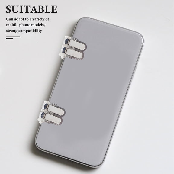 NICEXMAS Gaming Triggers for Mobile Gaming Silver Rubber 1 Pair