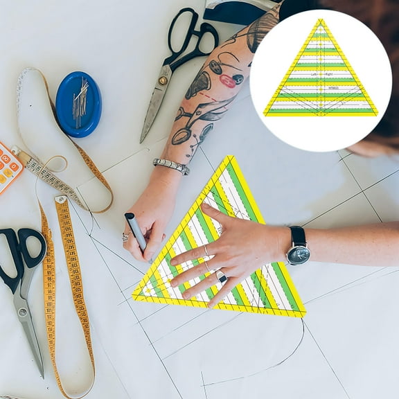 NICEXMAS Quilting Ruler 1Pack Multifunctional Plastic for Sewing and DIY Projects 8.9x7.7in