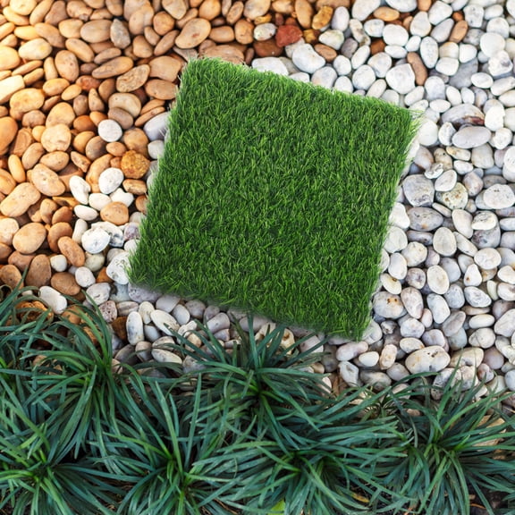 NICEXMAS Outdoor Decoration Artificial Grass Tiles Green Plastic for Homeowners 1Set
