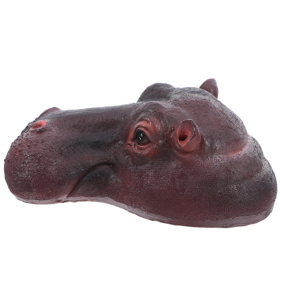 NICEXMAS Realistic Brown Hippo Floating Resin Sculpture Garden Ornament for Lawn, Pond, and Outdoor Decor