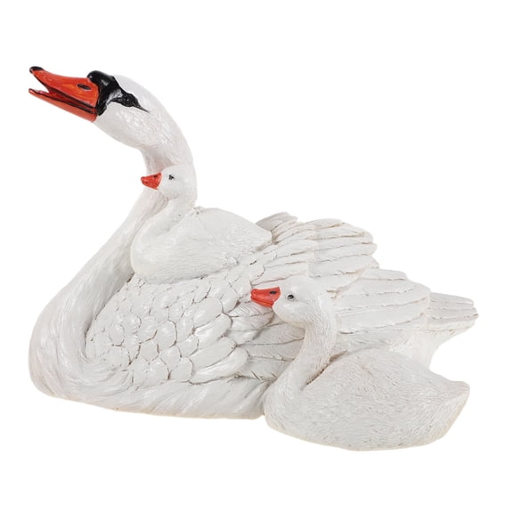 NICEXMAS Realistic White Swan Resin Decoy for Pond Floating Garden Ornament Outdoor Waterfowl Decoration