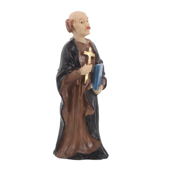 NICEXMAS Nicexmas Resin Priest Figurine in Multi-Colors for Home Decor