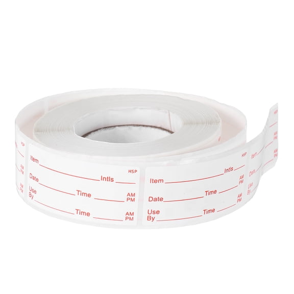 NICEXMAS Restaurant Kitchen Supplies Removable White Food Date Labels for Freezer and Pantry Containers