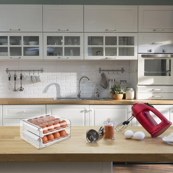 NICEXMAS White Plastic Refrigerator Storage Container Organizer, 1 Piece Holder for Kitchen and Fridge