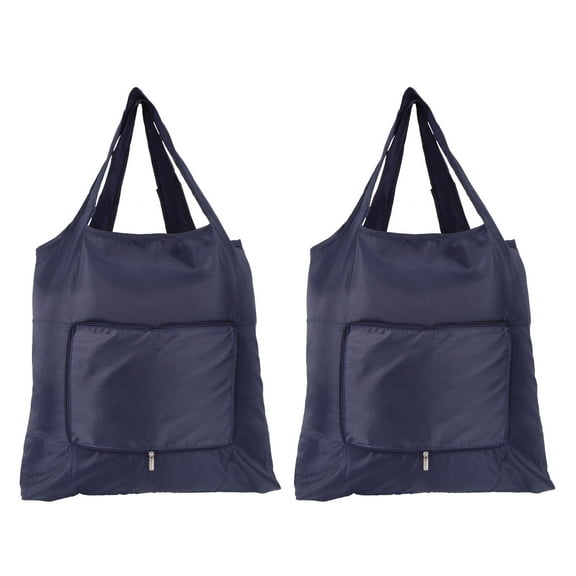 NICEXMAS Reusable Shopping Bag 2Pack Navy 63X42CM Small Size Waterproof For Indoor Storage