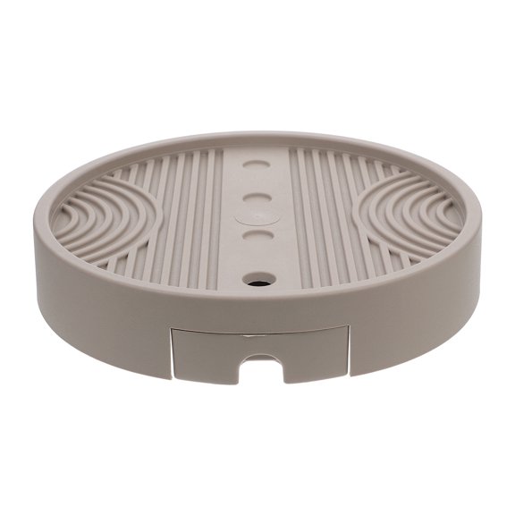 NICEXMAS Round Drip Tray for Potted Plants with Rolling Casters and Root Protection in Light Brown