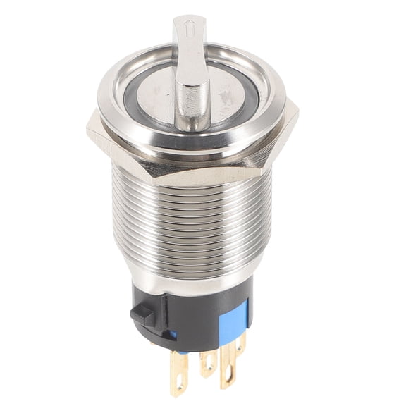 NICEXMAS Silver Push Button Switch for Fan Marine Metal Momentary Push Button with Light and Self Locking