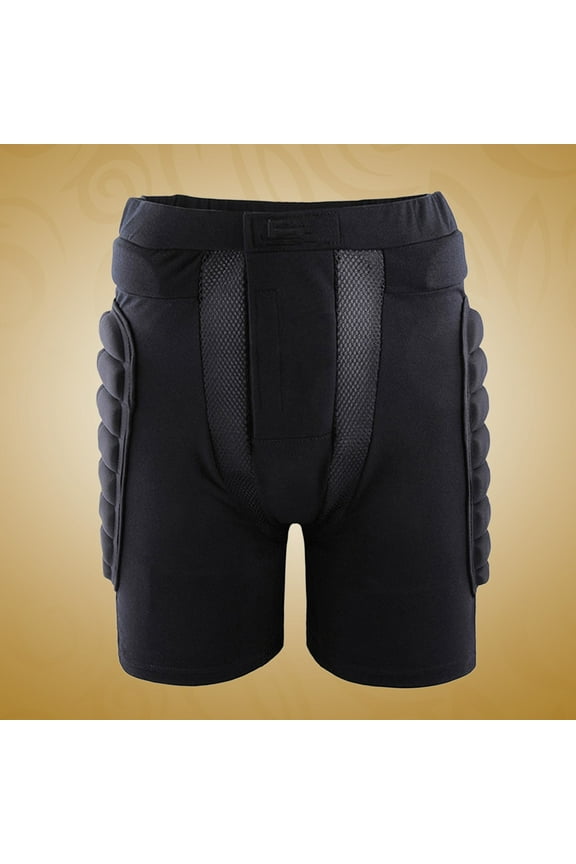 Children Sports Protective Pants Hockey Pants Black for Cycling 1Pcs