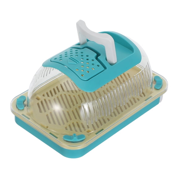 NICEXMAS Portable Acrylic Snail Terrarium Sky-Blue with Basking Platform and Ventilation Holes for Indoor Use