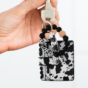 NICEXMAS Womens Clutch Wallet with Zinc Alloy Frame, Black & White , ID Holder, Stylish and Chic 1-Pack
