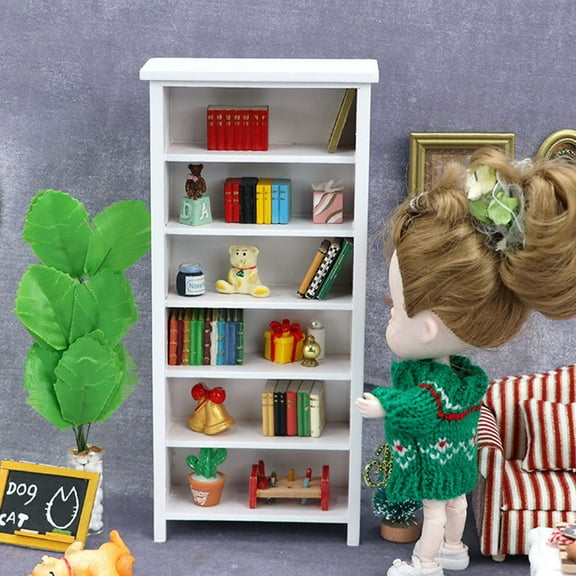 NICEXMAS Mini Bookshelf Decoration Miniature Display Shelf Book Model Plastic 1Pack 7.7X3.6X1.5In